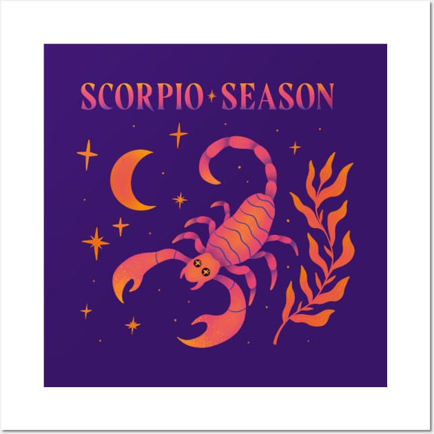 Scorpio Season illustration Zodiac Sign art Wall Art by WeirdyTales